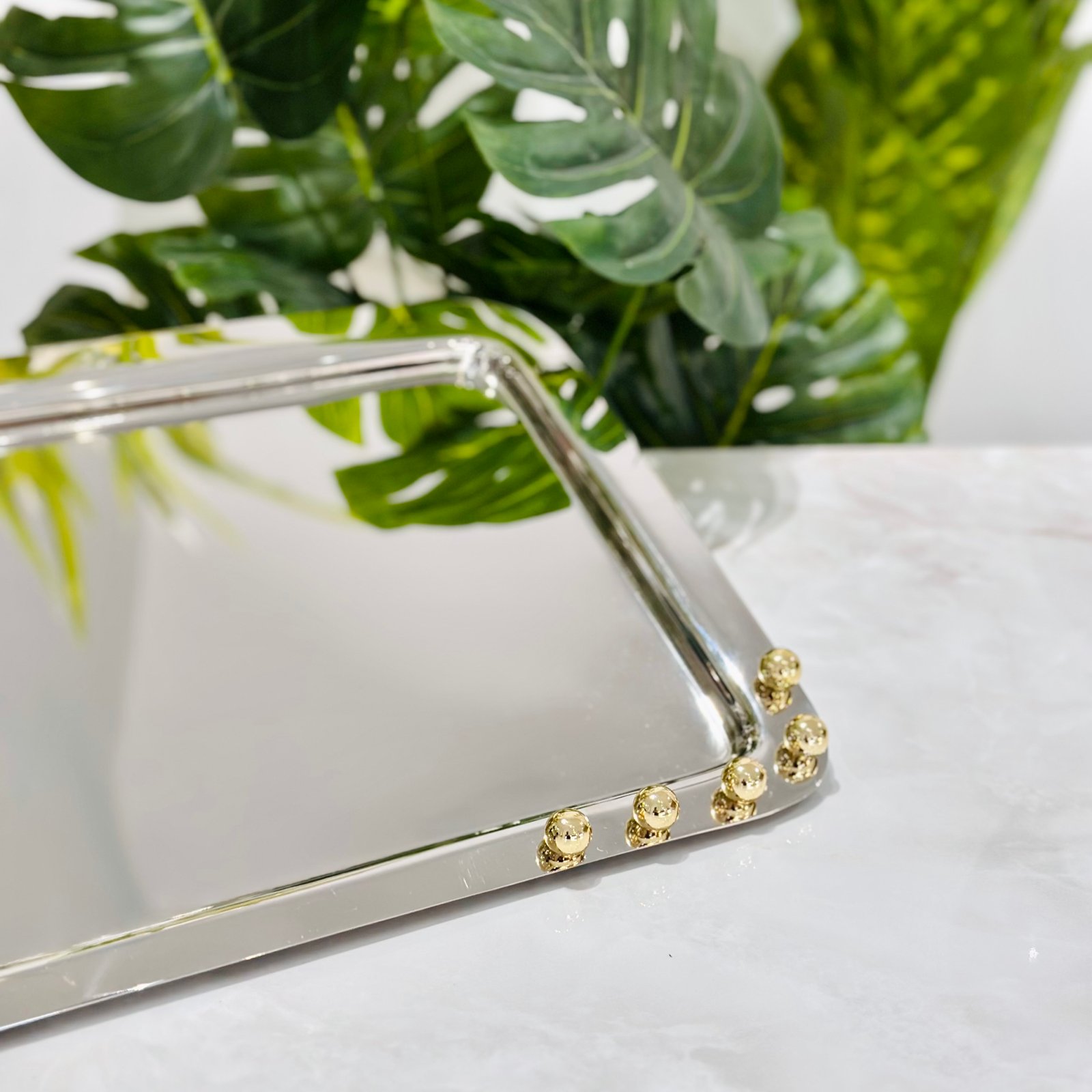 Plateau inox avec doré PM – Image 2