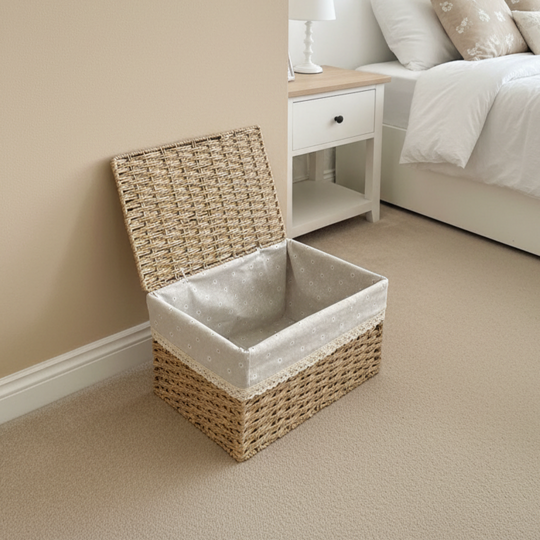 set de 2 panier a linge rectangulaire
