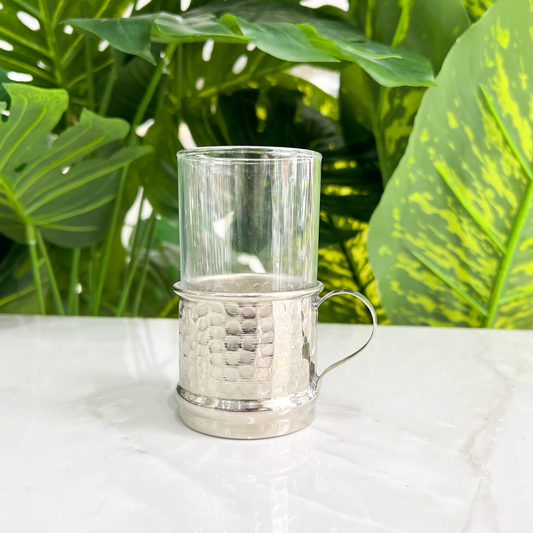 socle et verre a thé martelé – Image 3
