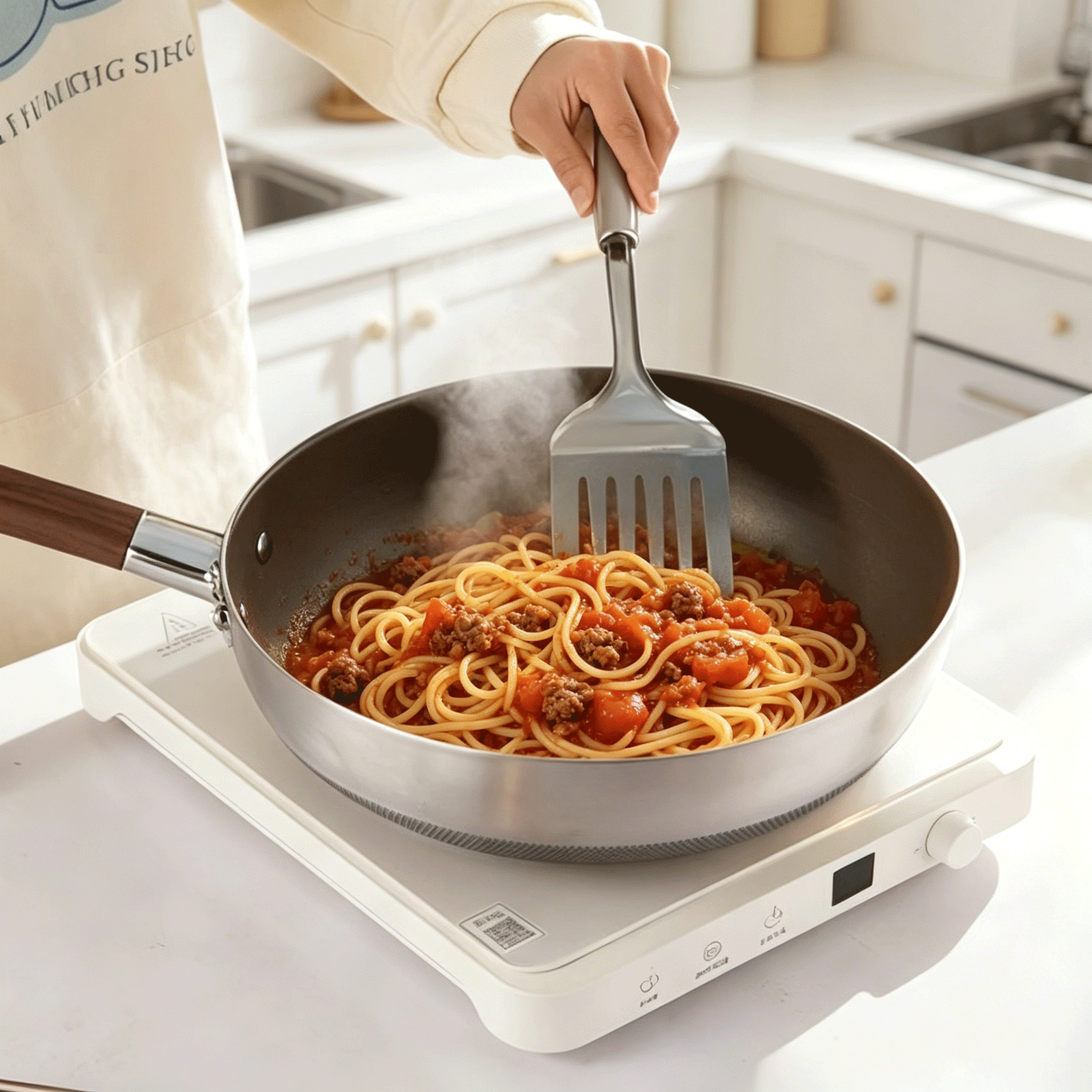 Poêle en Inox Titanium avec Couvercle 22 CM – Image 4